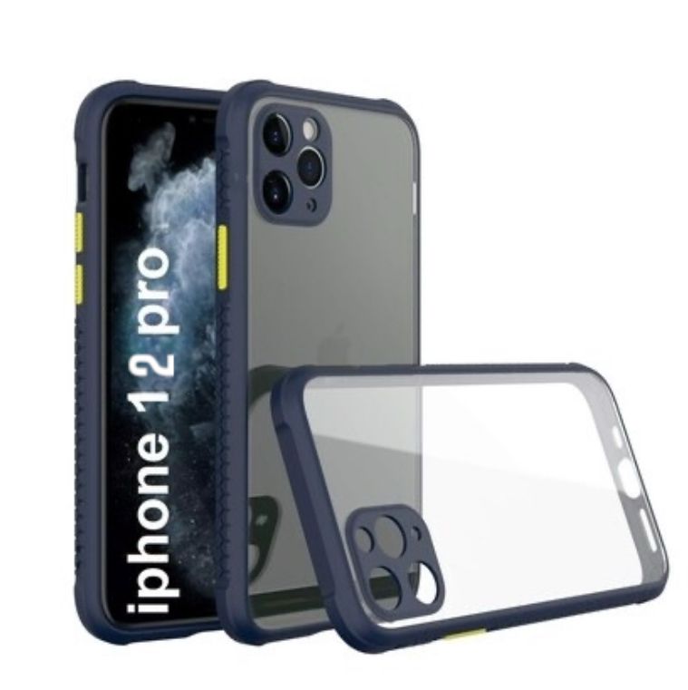 Premium Transparent Side Soft Back Hard Protective Case With Camera Protection For iPhone 12 Pro