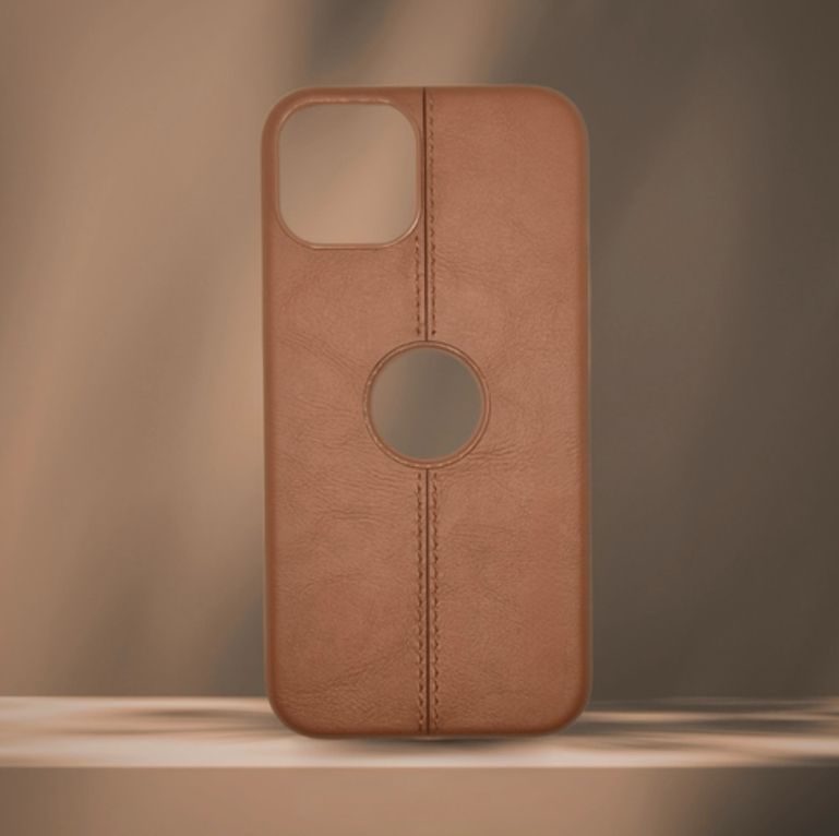 Premium Brown Leather Protective Case With Logo Cut For iPhone 11 Pro Max