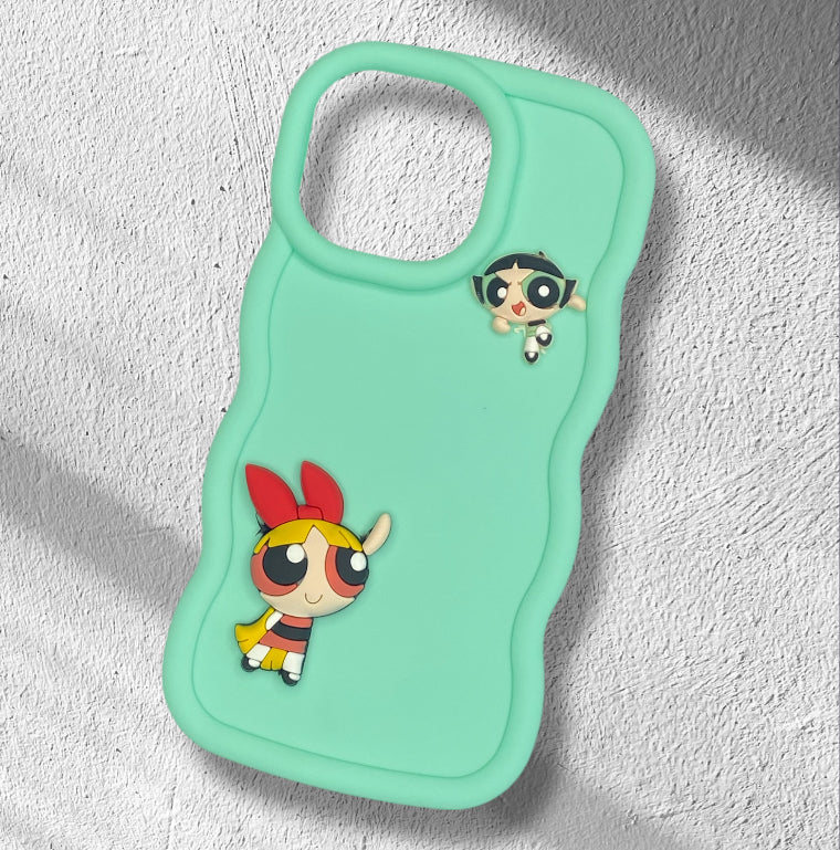 Premium Silicon Cartoon Embossed Protective Case For iPhone 15 Pro Max