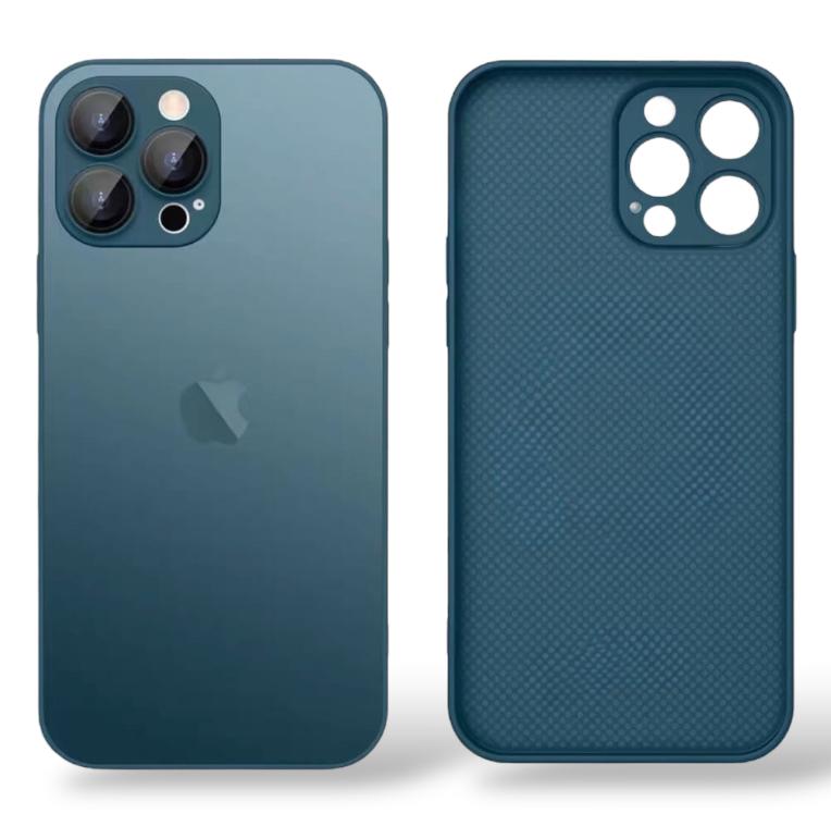 Premium Side Soft Matte Glass Logo Case With Camera Protection For iPhone 15 Pro