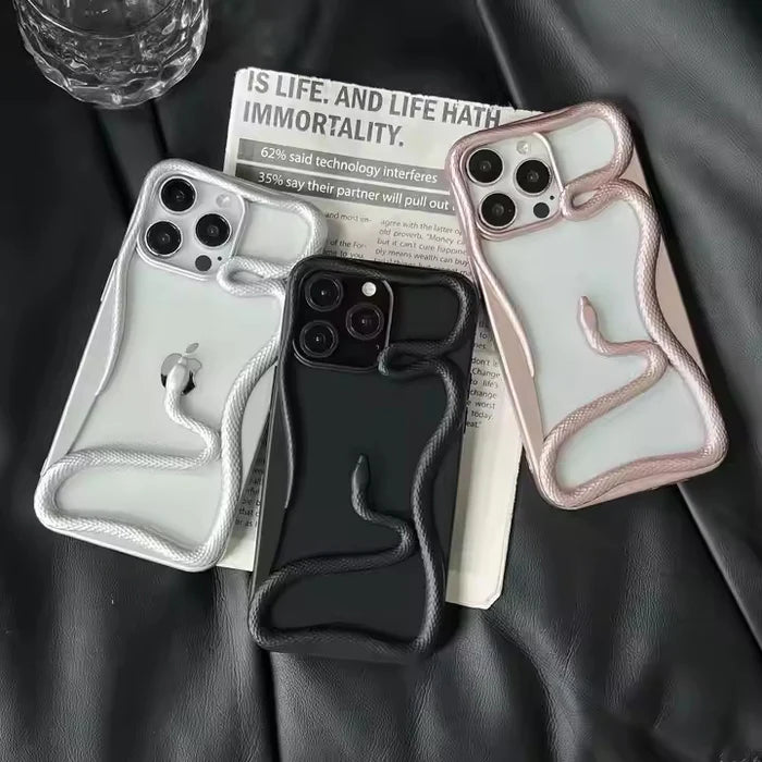 Luxury 3D Snake Chrome Case for iPhone