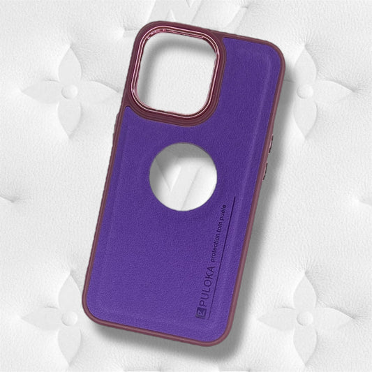 Premium Leather Protective Case With Logo Cut For iPhone 14 Pro