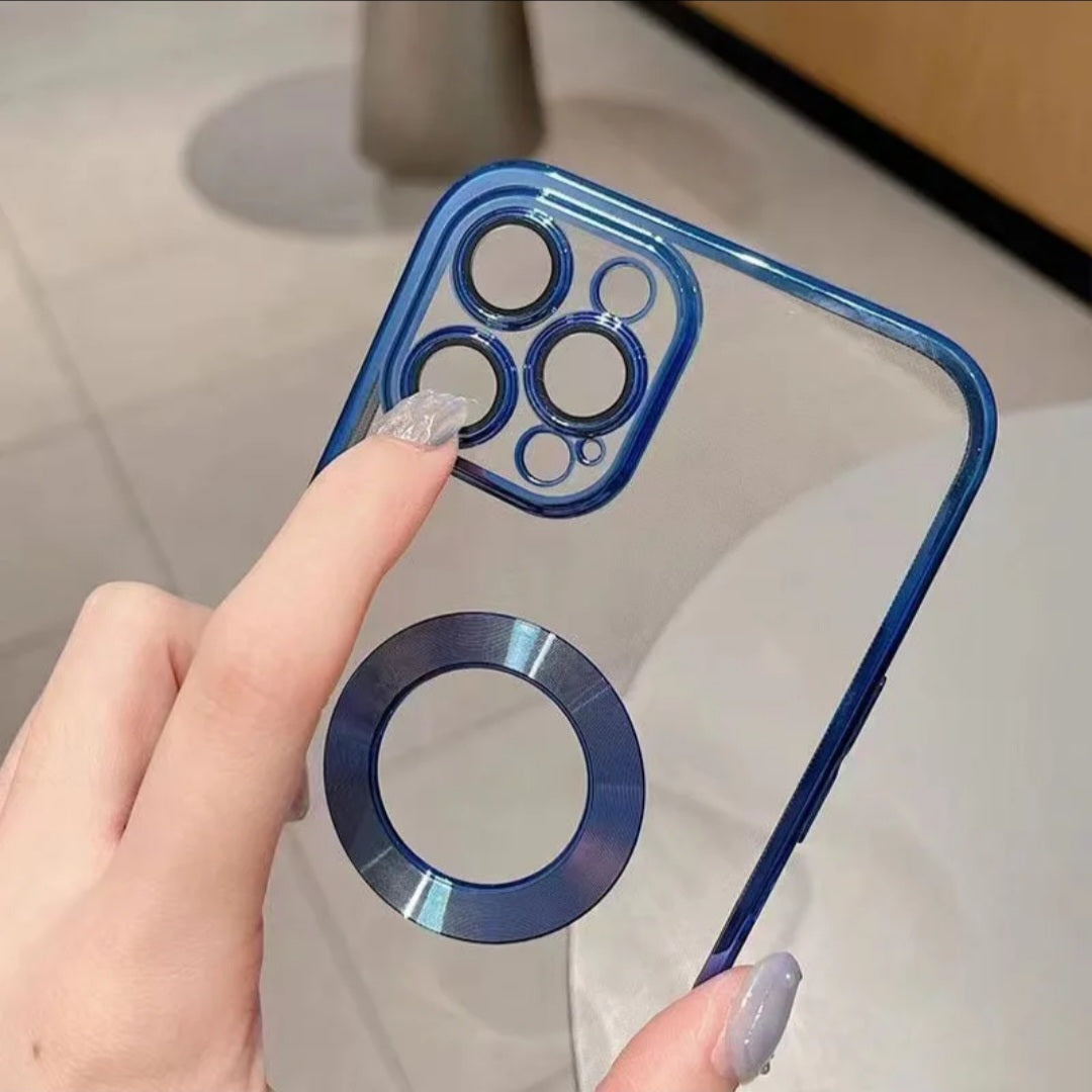 Premium Side Colour Transparent Case With Camera Protection For iPhone 13 Pro Max