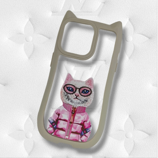 Premium Girlish Cat Printed Case For iPhone 13 Pro Max