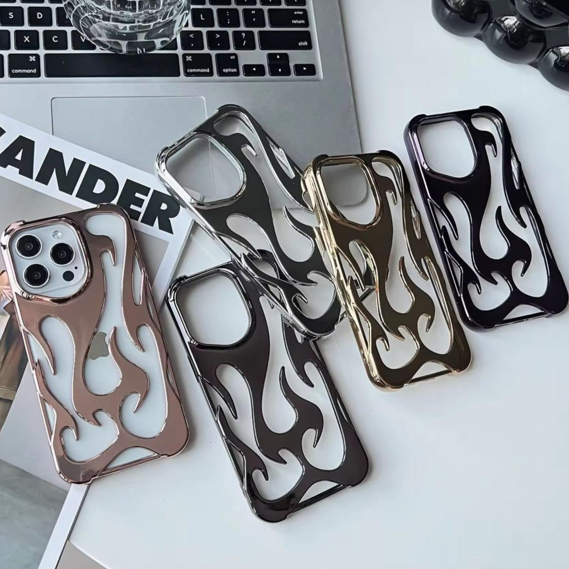 3D Luxury Electroplating Fire Case For iPhone