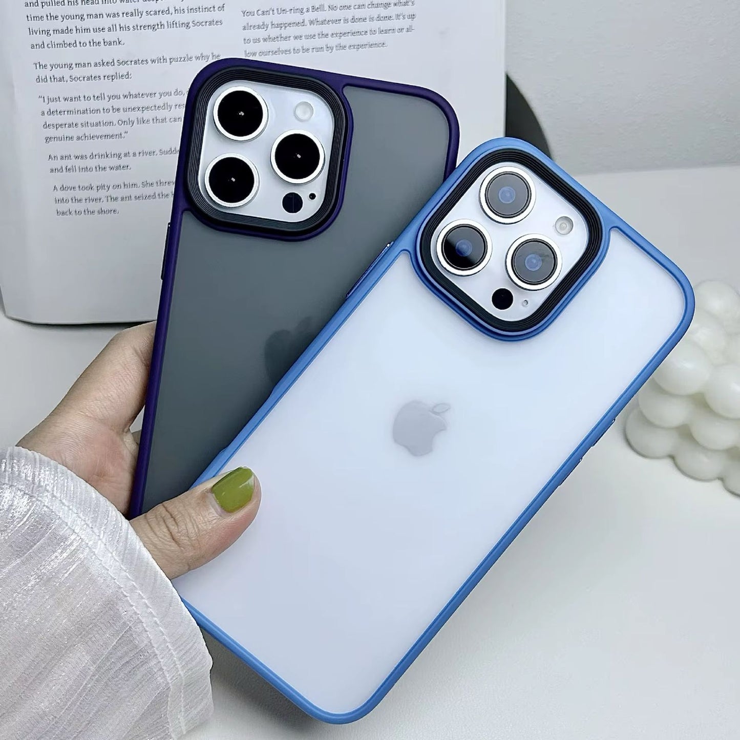 Premium Matte Side Soft Back Hard Case with Camera Bump for iPhone 14 Pro