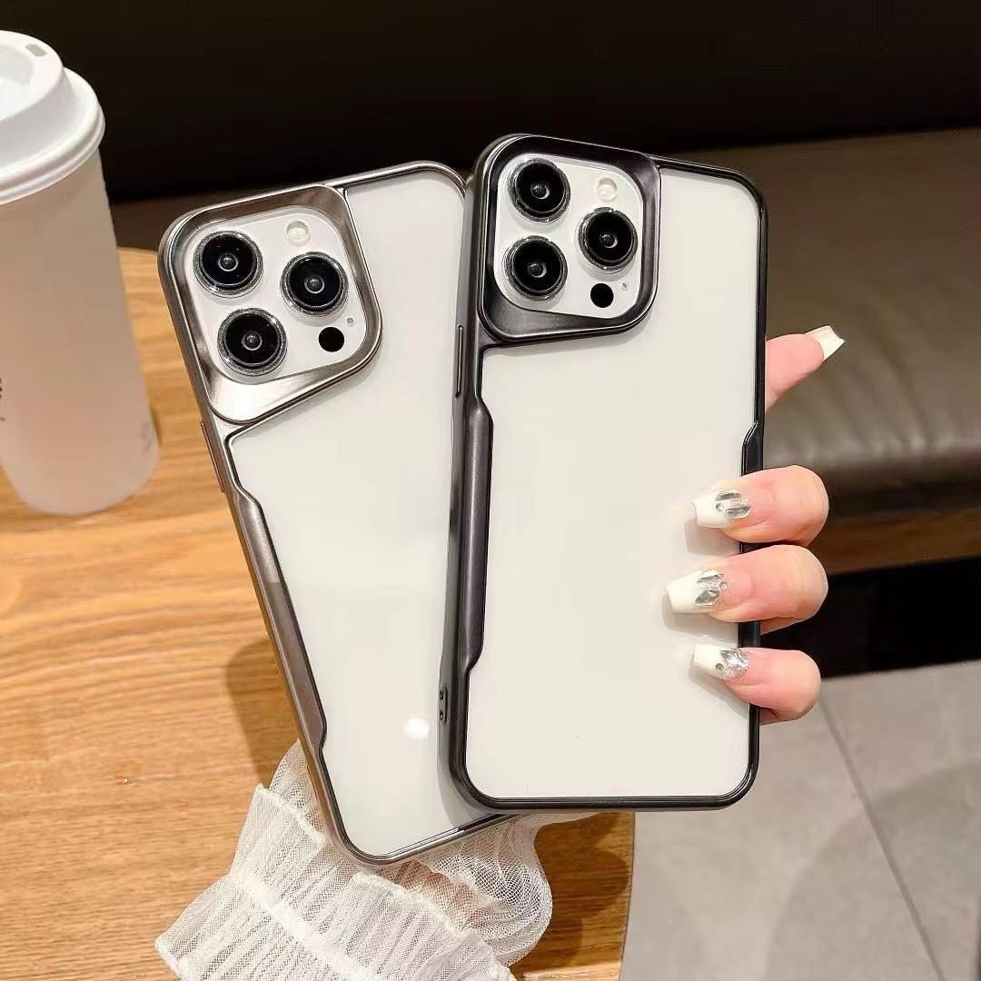 Premium Side Crome Transparent Protective Case for iPhone 14/15 Plus