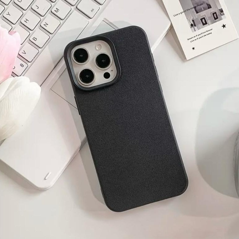 Premium Soft Silicon Leather Feel Protective Case For iPhone 16