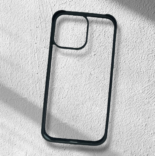 Premium Side Black Back Hard Transparent Protective Case For iPhone 14 Pro Max