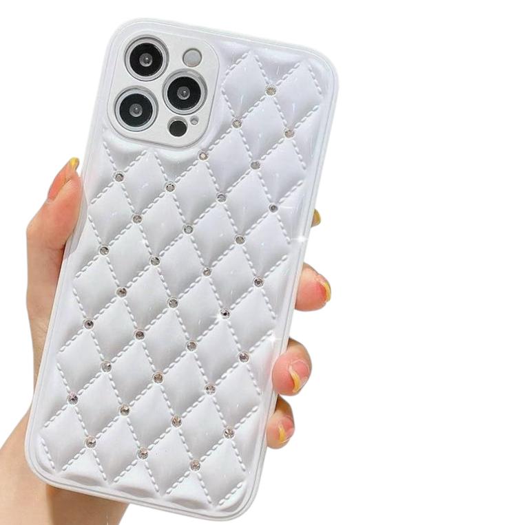 Premium Glossy White Diamond Protective Case With Camera Protection For iPhone 11 Pro Max