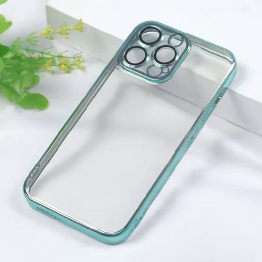 Premium Chrome Transparent Protective Case With Camera Protection For iPhone 13 Mini
