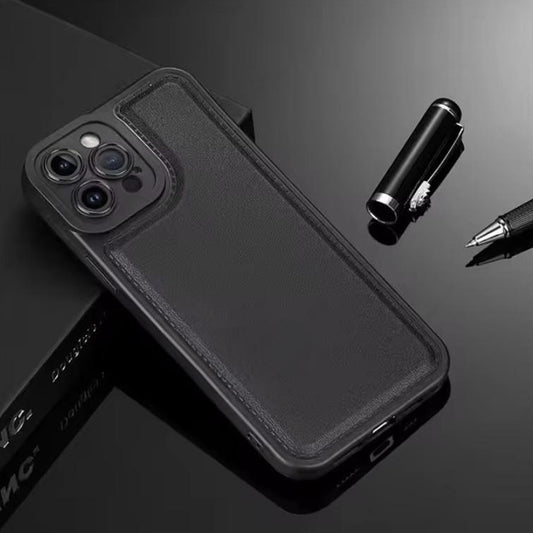 Premium Soft Silicon Leather Texture Protective Case With Camera Protection For iPhone 12