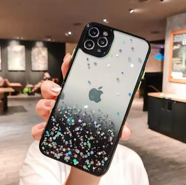 Premium Transparent Sparkle Protective Case With Camera Protection For iPhone 12