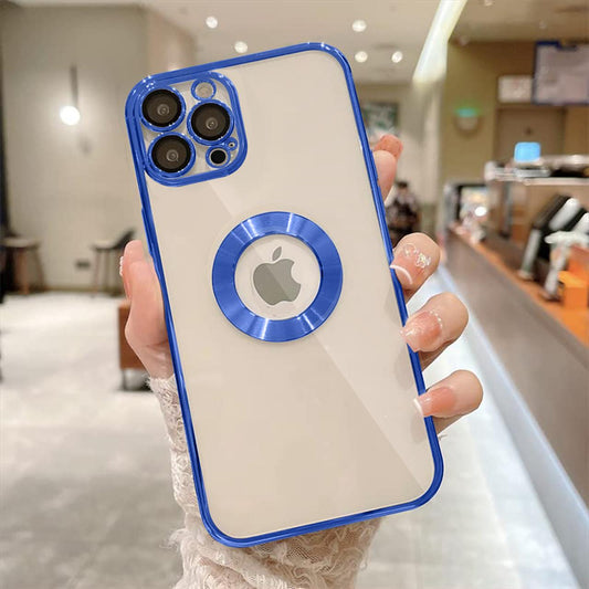 Premium Transparent Chrome Logo Cut Protective Case With Camera Protection For iPhone 11 Pro Max