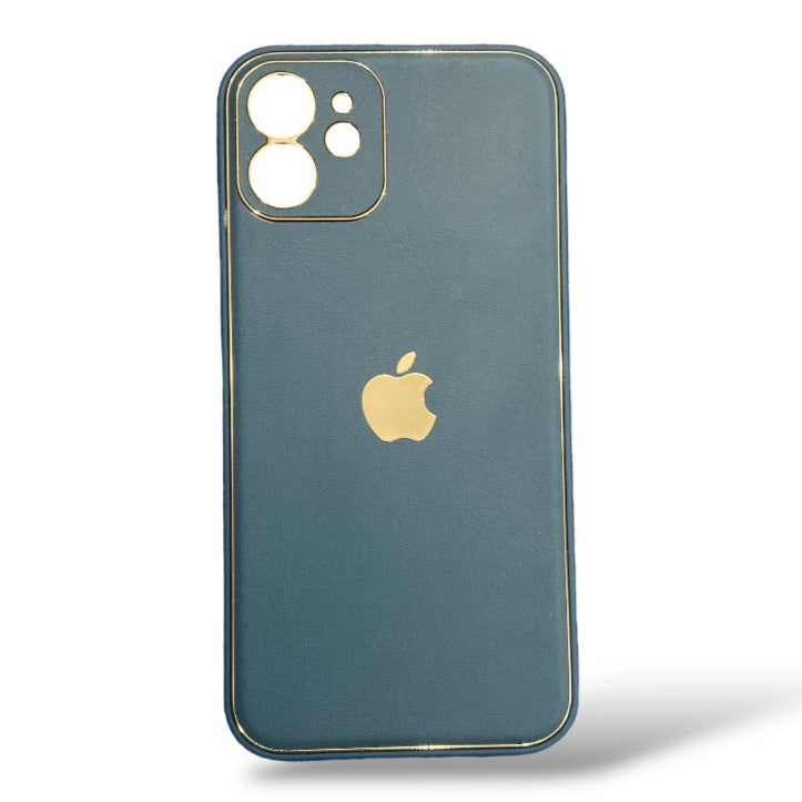 Premium Leather Side Soft Back Hard Logo Protective Case With Camera Protection For iPhone 12
