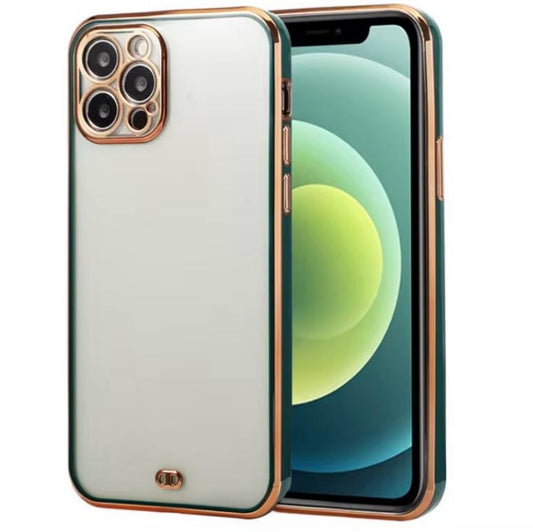 Premium Chrome Transparent Protective Case With Camera Protection For iPhone 12 Pro