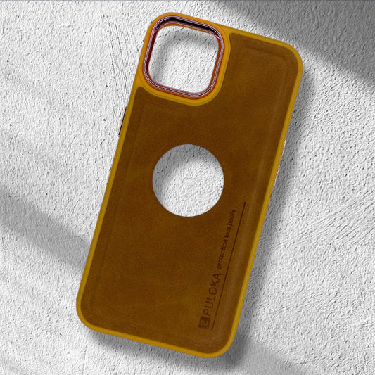Premium Leather Protective Case With Logo Cut For iPhone 13/14