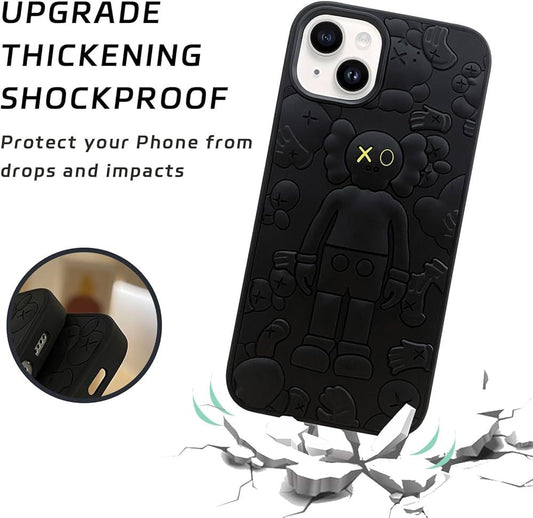 Premium Silicon Embossed Protective Case For iPhone 15 Plus