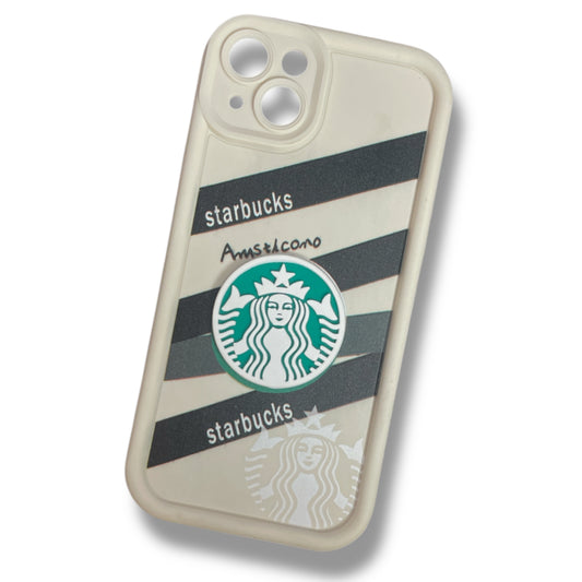 Premium Soft Silicon Embossed Starbucks Protective Case For iPhone 15 Plus