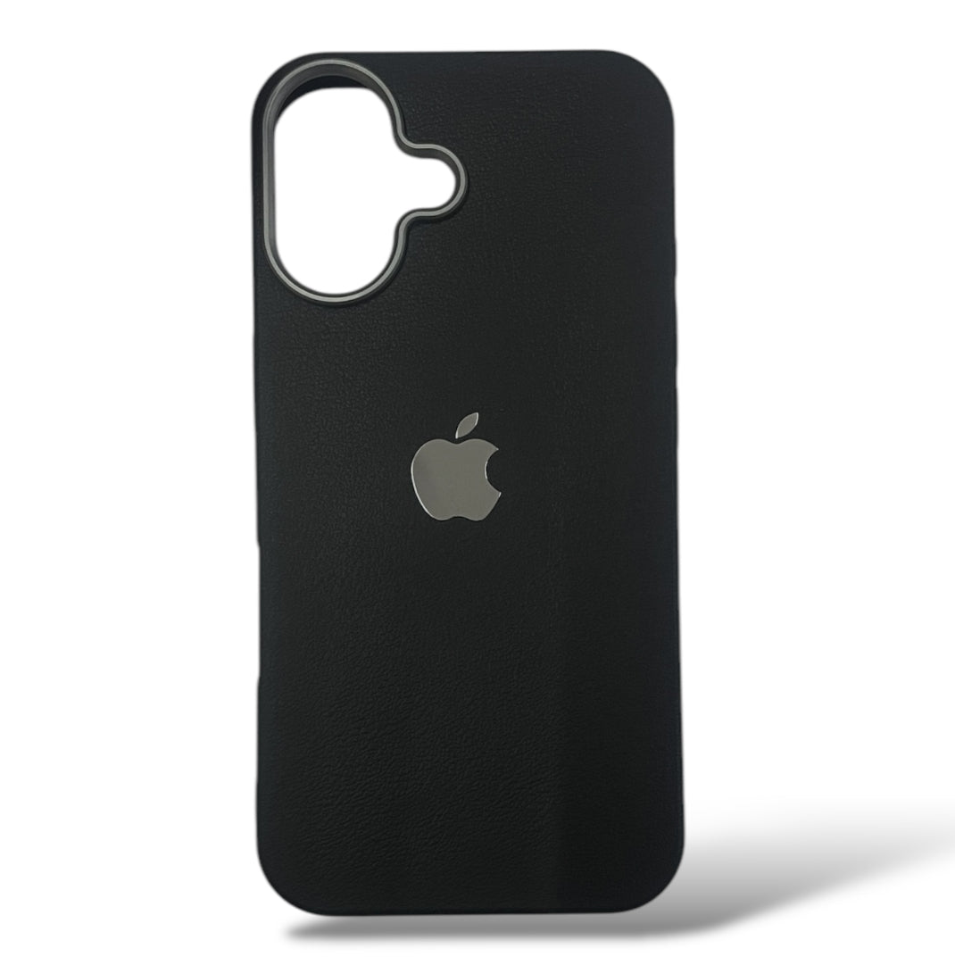 Premium Soft Silicon Leather Texture Protective Case With Camera Protection For iPhone 16