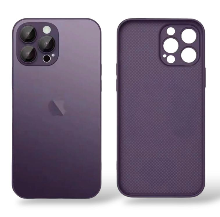 Premium Side Soft Matte Glass Logo Case With Camera Protection For iPhone 15