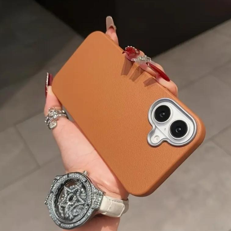 Premium Soft Silicon Leather Feel Protective Case For iPhone 16 Plus