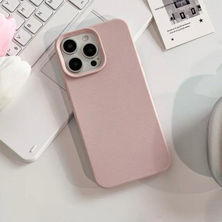 Premium Soft Silicon Leather Feel Protective Case For iPhone 16