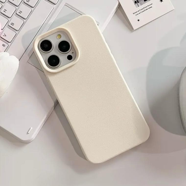 Premium Soft Silicon Leather Feel Protective Case For iPhone 16