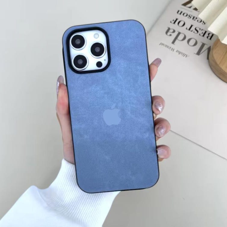 Premium Denim Fabric Logo Protective Case For iPhone XR