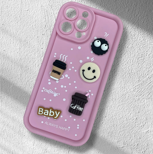 Premium Soft Silicon Embossed Case With Camera Protection For iPhone 14 Pro Max